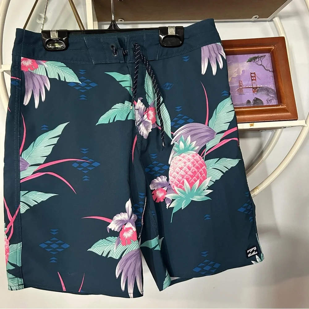Billabong Boys Kids Youth 14 27 Sunday Pro Navy Pineapple  BoardShorts